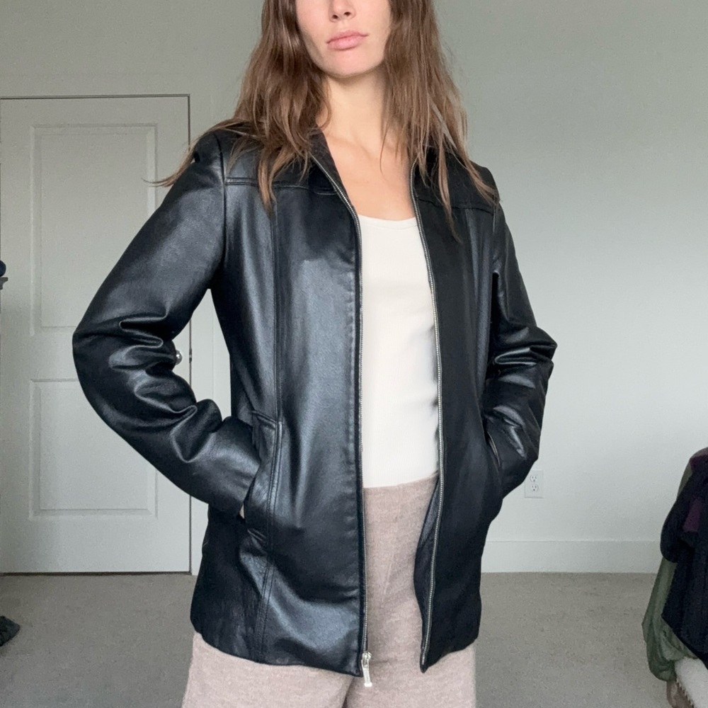 Women's Black Real Leather Jacket Marc Mattis
